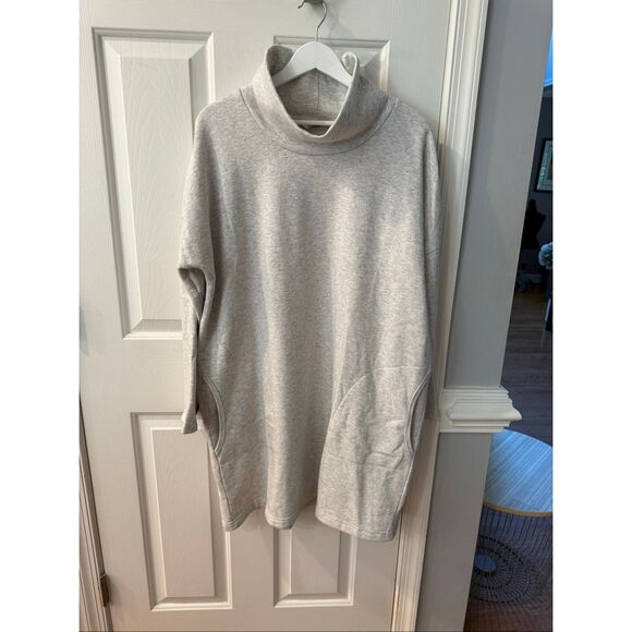 Orvis Signature Fleece Gray Funnel Neck Dress w/ Pickets Sz XL NWOT - Picture 2 of 8